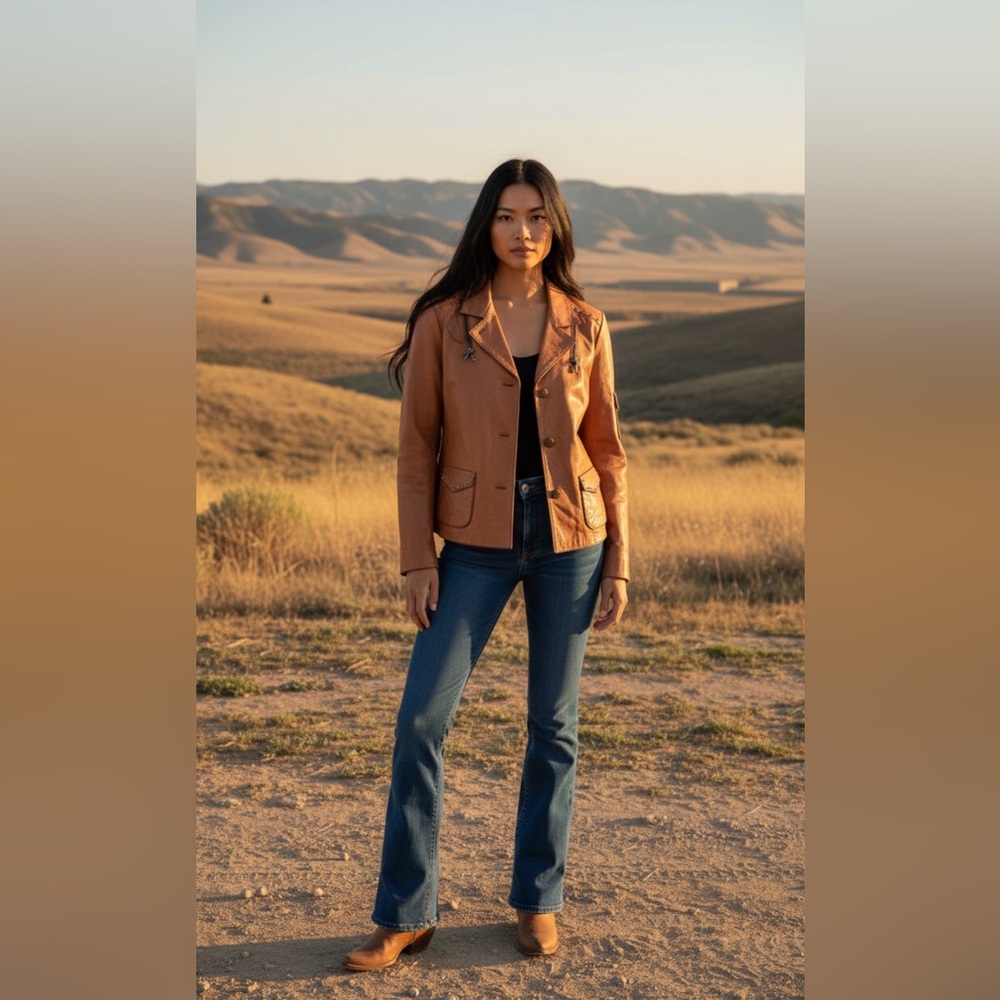 Vintage VERE PELLE Western Leather Jacket